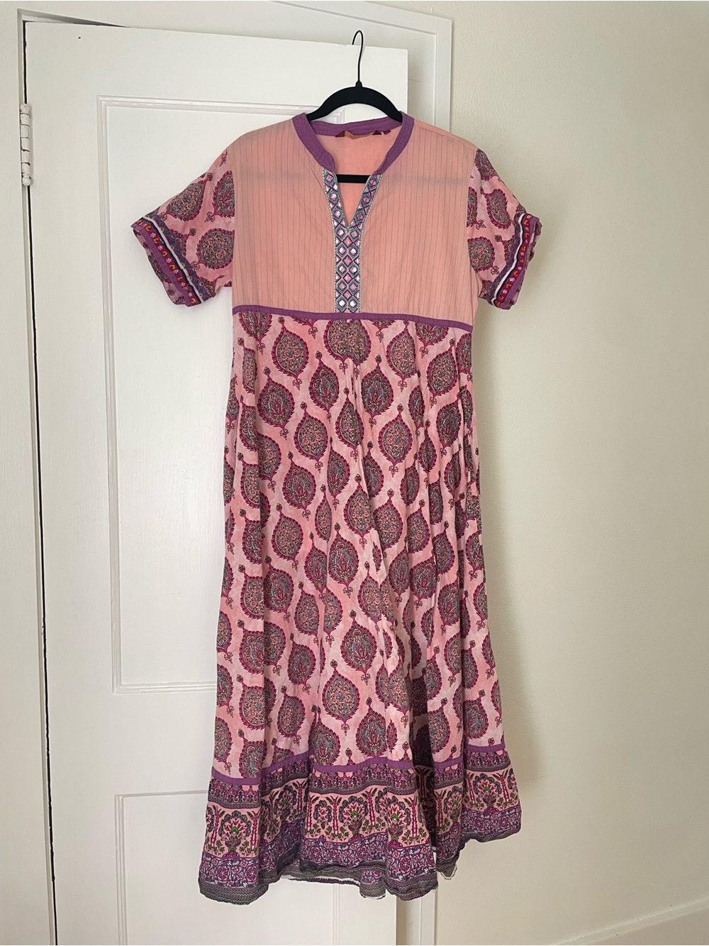 Signature by Sangria Pink and Purple Bohemian Maxi Dress
